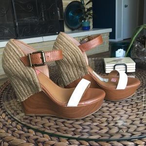 Wood/Straw Wedge Sandal